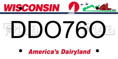 DDO76O Wisconsin License Plate