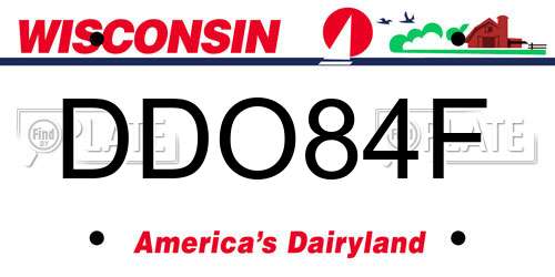 DDO84F Wisconsin License Plate