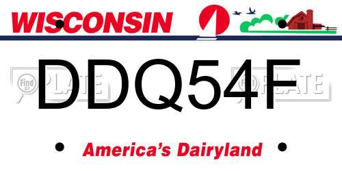 DDQ54F Wisconsin License Plate