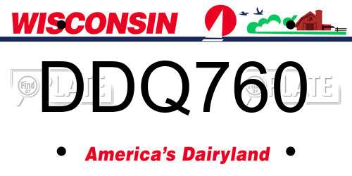 DDQ760 Wisconsin License Plate