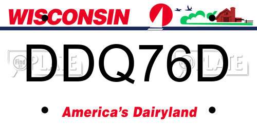 DDQ76D Wisconsin License Plate