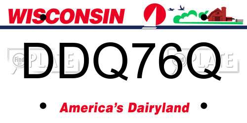 DDQ76Q Wisconsin License Plate