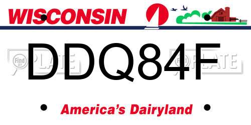 DDQ84F Wisconsin License Plate