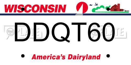 DDQT60 Wisconsin License Plate