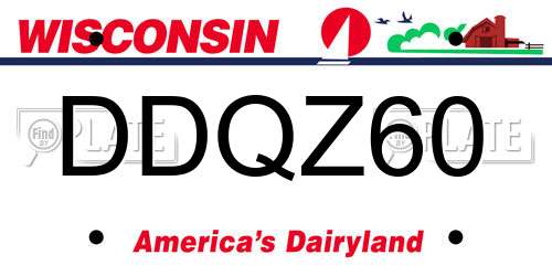 DDQZ60 Wisconsin License Plate