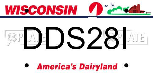 DDS28I Wisconsin License Plate