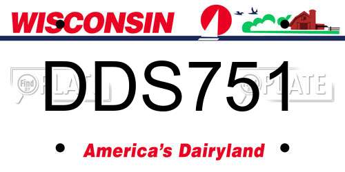 DDS751 Wisconsin License Plate