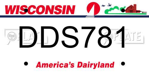 DDS781 Wisconsin License Plate