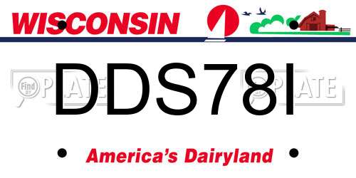 DDS78I Wisconsin License Plate