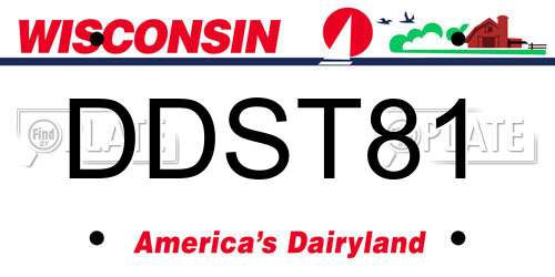 DDST81 Wisconsin License Plate