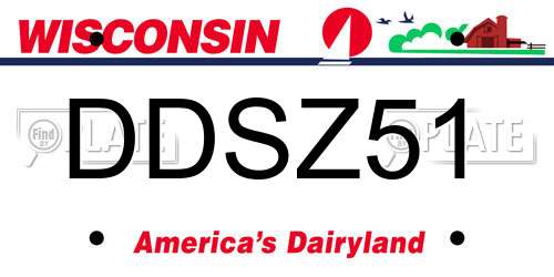 DDSZ51 Wisconsin License Plate