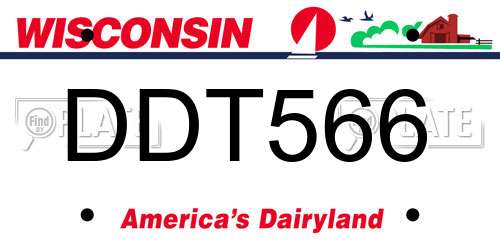 DDT566 Wisconsin License Plate