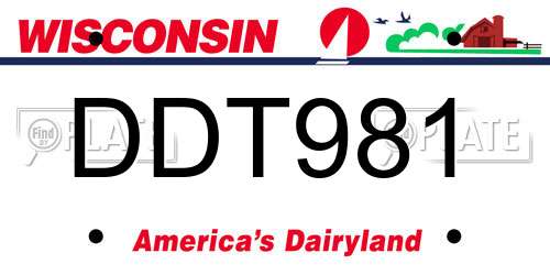DDT981 Wisconsin License Plate