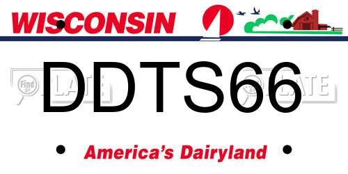 DDTS66 Wisconsin License Plate