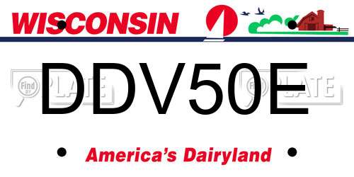 DDV50E Wisconsin License Plate