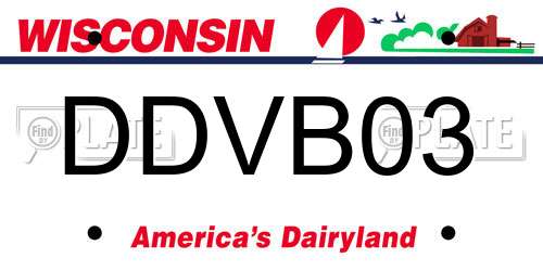 DDVB03 Wisconsin License Plate