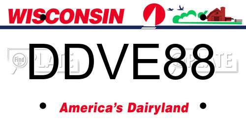 DDVE88 Wisconsin License Plate