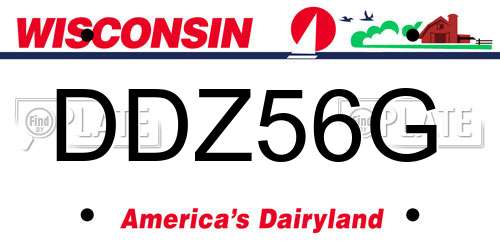 DDZ56G Wisconsin License Plate