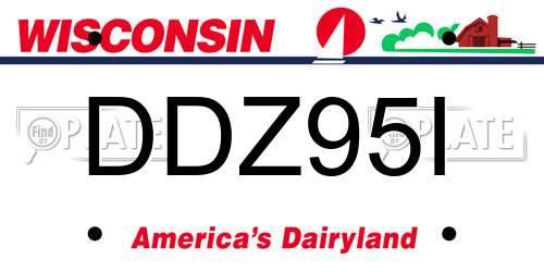 DDZ95I Wisconsin License Plate