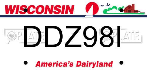 DDZ98I Wisconsin License Plate