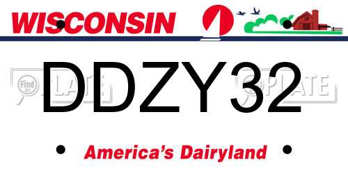 DDZY32 Wisconsin License Plate