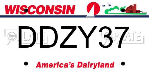 DDZY37 Wisconsin License Plate