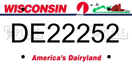DE22252 Wisconsin License Plate