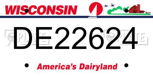 DE22624 Wisconsin License Plate