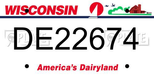 DE22674 Wisconsin License Plate