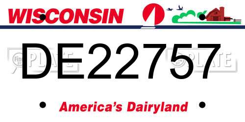 DE22757 Wisconsin License Plate