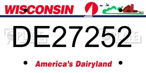 DE27252 Wisconsin License Plate