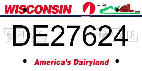 DE27624 Wisconsin License Plate