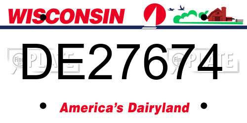 DE27674 Wisconsin License Plate