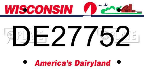 DE27752 Wisconsin License Plate