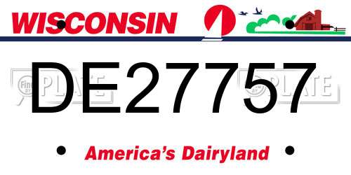 DE27757 Wisconsin License Plate