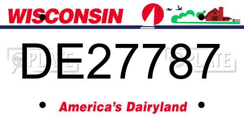 DE27787 Wisconsin License Plate