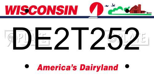 DE2T252 Wisconsin License Plate