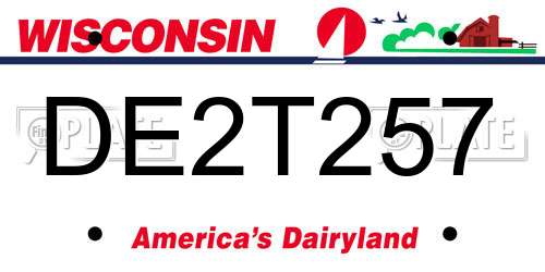 DE2T257 Wisconsin License Plate