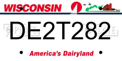 DE2T282 Wisconsin License Plate