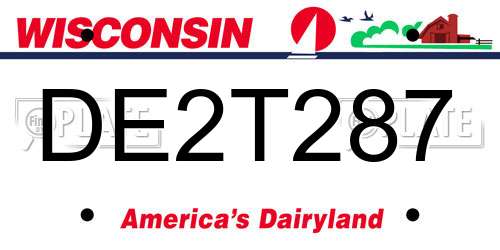 DE2T287 Wisconsin License Plate