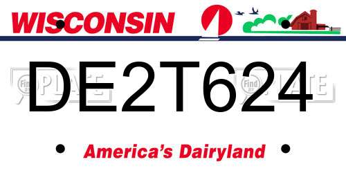 DE2T624 Wisconsin License Plate