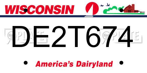 DE2T674 Wisconsin License Plate