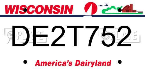 DE2T752 Wisconsin License Plate