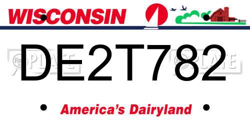 DE2T782 Wisconsin License Plate