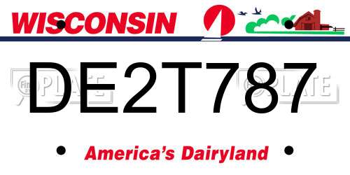 DE2T787 Wisconsin License Plate