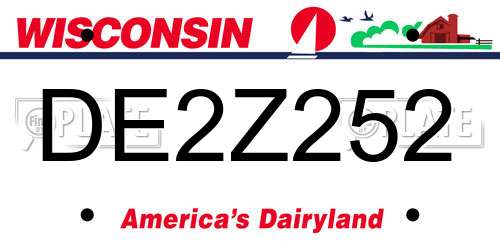 DE2Z252 Wisconsin License Plate