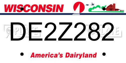 DE2Z282 Wisconsin License Plate