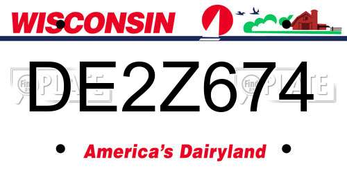 DE2Z674 Wisconsin License Plate