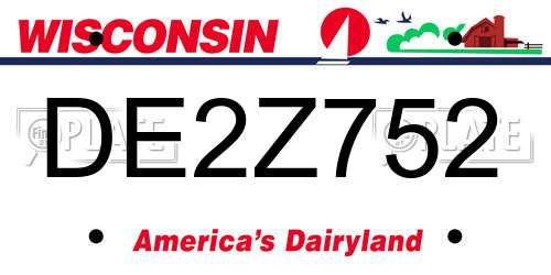 DE2Z752 Wisconsin License Plate