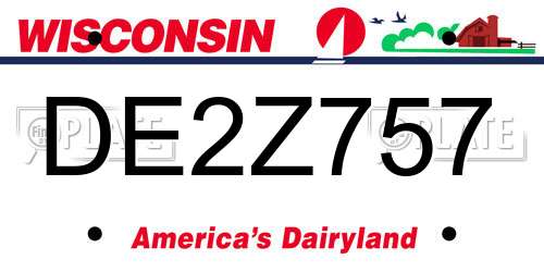 DE2Z757 Wisconsin License Plate
